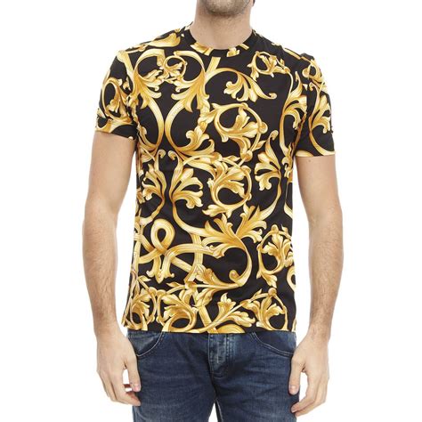 versace gold lion t shirt|versace collection men shirt.